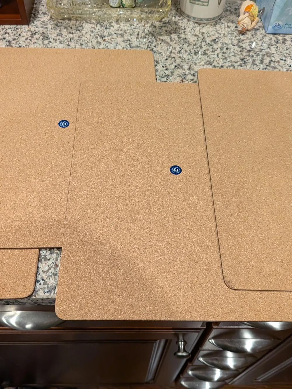 Garden Party By Susan Sittler Cork Backed Placemats - Blue & Yellow Set Of 4